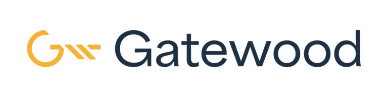 Gatewood logo featuring a stylized yellow “G” with horizontal lines, followed by the word “Gatewood” in dark blue, modern sans-serif font on a white background.